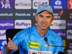 LSG Coach Justin Langer during a press conference LSG Coach Justin Langer during a press conference