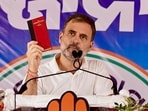 Rahul Gandhi at several rallies amid the ongoing Lok Sabha election displayed the Constitution as he appealed to voters to save it from the BJP-RSS. Rahul Gandhi at several rallies amid the ongoing Lok Sabha election displayed the Constitution as he appealed to voters to save it from the BJP-RSS.
