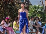 The fashion show, features Moroccan designer Yasmina Qanzal's one-piece swimsuits designs. The fashion show, features Moroccan designer Yasmina Qanzal's one-piece swimsuits designs.