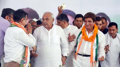 Former chief minister Bhupinder Singh Hooda has led the Congress’s campaign. (HT PHOTO) Former chief minister Bhupinder Singh Hooda has led the Congress’s campaign. (HT PHOTO)