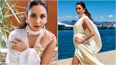 Kiara Advani debuted at the 2024 Cannes Film Festival on Friday. Today, the actor shared pictures from her first photoshoot in Cannes and delighted her fans on social media. For her first appearance at the 77th edition of Festival De Cannes, Kiara wore an ivory gown by designer Prabal Gurung. While the internet fell in love with her simple yet stunning ensemble, we adored the earrings she chose to style the ensemble. They set the trend to stay fashionable this summer. Keep scrolling to check out Kiara's pictures from the event. (Instagram) Kiara Advani debuted at the 2024 Cannes Film Festival on Friday. Today, the actor shared pictures from her first photoshoot in Cannes and delighted her fans on social media. For her first appearance at the 77th edition of Festival De Cannes, Kiara wore an ivory gown by designer Prabal Gurung. While the internet fell in love with her simple yet stunning ensemble, we adored the earrings she chose to style the ensemble. They set the trend to stay fashionable this summer. Keep scrolling to check out Kiara's pictures from the event. (Instagram)