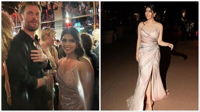 Karishma Gangwal, a wellness and fitness influencer focused on promoting health and well-being, brought her message of holistic wellness and self-care to the Cannes red carpet. She made a stunning appearance in a high-slit, bedazzled gown with multi-toned swirl details. Karishma Gangwal, a wellness and fitness influencer focused on promoting health and well-being, brought her message of holistic wellness and self-care to the Cannes red carpet. She made a stunning appearance in a high-slit, bedazzled gown with multi-toned swirl details.