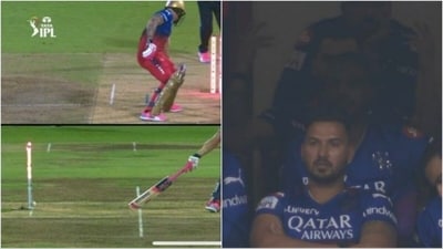 Faf du Plessis is adjudged out against CSK (X) Faf du Plessis is adjudged out against CSK (X)