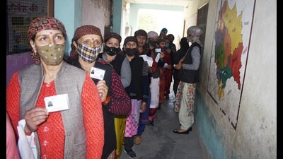 Only three candidates of Himachal’s total 37 contesting the Lok Sabha elections, the first major election since the lawmakers passed the historic Women’s Reservation Bill, 2023, in September last year, are women. (HT File) Only three candidates of Himachal’s total 37 contesting the Lok Sabha elections, the first major election since the lawmakers passed the historic Women’s Reservation Bill, 2023, in September last year, are women. (HT File)