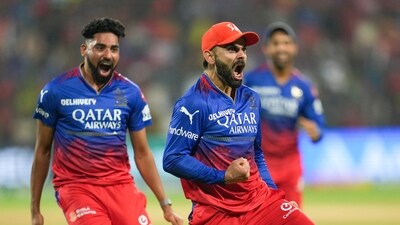 Virat Kohli celebrates after taking the catch of Chennai Super Kings batter Daryl Mitchell during the Indian Premier League (IPL) 2024 cricket match (PTI) Virat Kohli celebrates after taking the catch of Chennai Super Kings batter Daryl Mitchell during the Indian Premier League (IPL) 2024 cricket match (PTI)