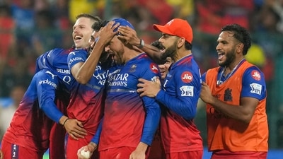Royal Challengers Bengaluru became the first team to have lost all but one of their first seven games and yet qualified for the playoffs. RCB beat rivals Chennai Super Kings by 27 runs to record their sixth consecutive victory, snatch the fourth spot and thus complete the remarkable comeback. (PTI) Royal Challengers Bengaluru became the first team to have lost all but one of their first seven games and yet qualified for the playoffs. RCB beat rivals Chennai Super Kings by 27 runs to record their sixth consecutive victory, snatch the fourth spot and thus complete the remarkable comeback. (PTI)