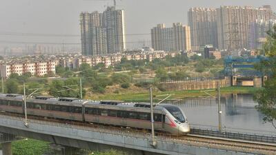 The ridership of Namo Bharat trains on the 34km route in Ghaziabad stood at around one million on May 8. (Sakib Ali/HT Photo) The ridership of Namo Bharat trains on the 34km route in Ghaziabad stood at around one million on May 8. (Sakib Ali/HT Photo)