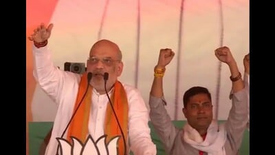 Union home minister Amit Shah at an election meeting in Lalitpur district of Bundelkhand. (HT) Union home minister Amit Shah at an election meeting in Lalitpur district of Bundelkhand. (HT)