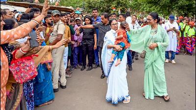 West Bengal chief minister Mamata Banerjee during an election campaign in Medinipur on Saturday. (ANI Photo)