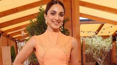 Kiara Advani made her second Cannes 2024 appearance in an orange outfit. Kiara Advani made her second Cannes 2024 appearance in an orange outfit.