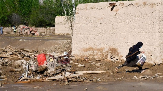 Heavy rains caused flash flooding in several provinces in Afghanistan. Northern Baghlan was the worst impacted, with efforts to deliver aid hampered by destruction to roads and bridges wrought when the floods ripped through the province.(AFP)