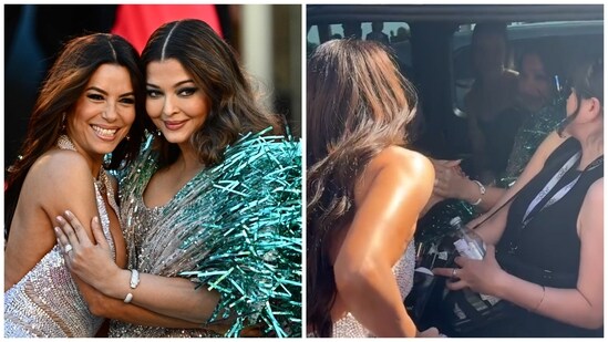 Eva Longoria and Aishwarya Rai made sure to share the love on the Cannes red carpet.