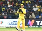 Chennai Super Kings' MS Dhoni during the match against Royal Challengers Bengaluru in the Indian Premier League 2024, at M. Chinnaswamy Stadium