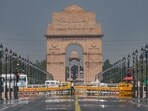 Mirage appears on the Kartvya Path on a hot summer day, in New Delhi, Sunday, Mirage appears on the Kartvya Path on a hot summer day, in New Delhi, Sunday,