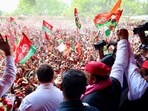 Congress leader Rahul Gandhi and Samajwadi Party chief Akhilesh Yadav in Phulpur Parliamentary constituency of Prayagraj. Congress leader Rahul Gandhi and Samajwadi Party chief Akhilesh Yadav in Phulpur Parliamentary constituency of Prayagraj.