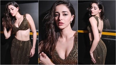 Ananya Pandey's latest look is all glitz and glamour as the diva sported a stunning sequined ensemble. The Gen Z actress is a total fashionista who keeps hitting style targets like a pro. Whether it's a mini dress or a chic jumpsuit, Ananya can pull off any look to perfection. She is quite active on social media and her glam Insta-diaries filled with chic looks are a treasure trove of fashion inspiration for all her followers. Her latest appearance is no exception as she dazzles in a bralette and skirt outfit. (Instagram/@ananyapanday) Ananya Pandey's latest look is all glitz and glamour as the diva sported a stunning sequined ensemble. The Gen Z actress is a total fashionista who keeps hitting style targets like a pro. Whether it's a mini dress or a chic jumpsuit, Ananya can pull off any look to perfection. She is quite active on social media and her glam Insta-diaries filled with chic looks are a treasure trove of fashion inspiration for all her followers. Her latest appearance is no exception as she dazzles in a bralette and skirt outfit. (Instagram/@ananyapanday)