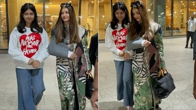 Aaradhya Bachchan with her mother Aishwarya Rai in Mumbai. Aaradhya Bachchan with her mother Aishwarya Rai in Mumbai.