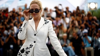 Cast member Uma Thurman poses during a photocall for the film Oh Canada in competition at the 77th Cannes Film Festival. She is 54. (REUTERS)