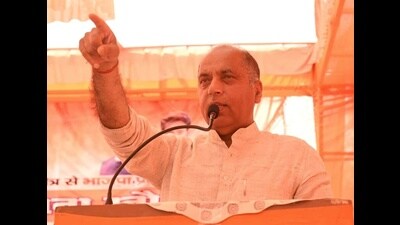 Former Himachal chief minister and leader of Opposition Jai Ram Thakur in Dharamshala on Sunday. (HT Photo)