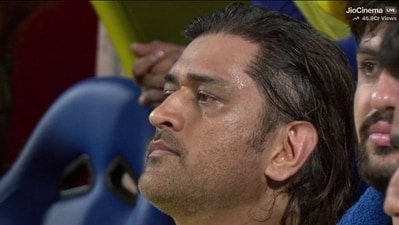 MS Dhoni moments before CSK's 27-run loss against RCB MS Dhoni moments before CSK's 27-run loss against RCB