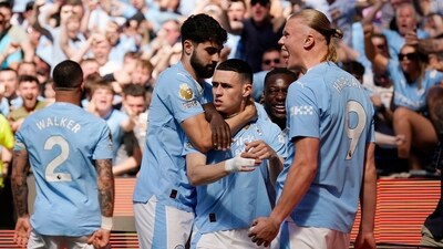 Phil Foden scored a brace in Manchester City's final Premier League match of the season. (AP) Phil Foden scored a brace in Manchester City's final Premier League match of the season. (AP)