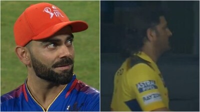 Virat Kohli (L) seemingly chased MS Dhoni after the latter abruptly exited the field without the customary handshakes (IPL) Virat Kohli (L) seemingly chased MS Dhoni after the latter abruptly exited the field without the customary handshakes (IPL)