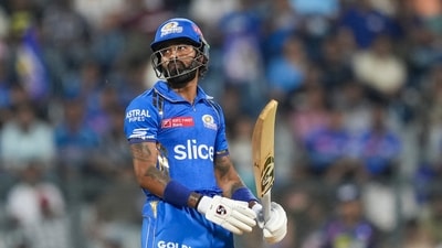 Mumbai Indians batter Hardik Pandya reacts after his dismissal during the IPL 2024 cricket match between Lucknow Super Giants and Mumbai Indians (PTI) Mumbai Indians batter Hardik Pandya reacts after his dismissal during the IPL 2024 cricket match between Lucknow Super Giants and Mumbai Indians (PTI)