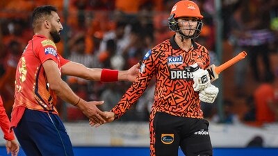 SRH opener Abhishek Sharma played a quick-fire knock of 66 off 28 balls (PTI) SRH opener Abhishek Sharma played a quick-fire knock of 66 off 28 balls (PTI)