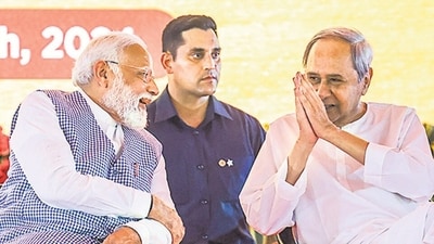 Prime Minister Narendra Modi with Odisha chief minister Naveen Patnaik in Jajpur district of the state. (PTI) Prime Minister Narendra Modi with Odisha chief minister Naveen Patnaik in Jajpur district of the state. (PTI)
