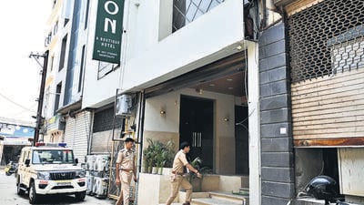 There was a half-hour gap between the outbreak of the fire and when it was reported to the fire control room, meanwhile, police have registered a first information report against the hotel for causing death by negligence. (Sunil Ghosh/HT Photo) There was a half-hour gap between the outbreak of the fire and when it was reported to the fire control room, meanwhile, police have registered a first information report against the hotel for causing death by negligence. (Sunil Ghosh/HT Photo)