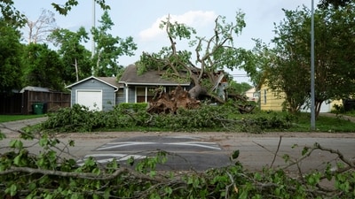 Another 21,000 customers were also without power in Louisiana, where strong winds and a suspected tornado hit. (REUTERS)
