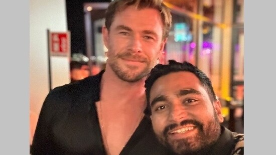 Viraj Ghelani with Chris Hemsworth at Cannes Film Festival 2024