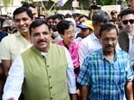 Delhi CM Arvind Kejriwal led a protest march from the AAP office to the BJP headquarters on Sunday. (Vipin Kumar/HT file photo) Delhi CM Arvind Kejriwal led a protest march from the AAP office to the BJP headquarters on Sunday. (Vipin Kumar/HT file photo)