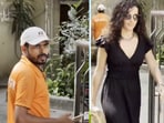 Taapsee Pannu came out of a Mumbai building just as the Swiggy delivery agent entered. 