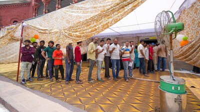 Voters in a queue at a polling station in Lucknow, Uttar Pradesh. (PTI) Voters in a queue at a polling station in Lucknow, Uttar Pradesh. (PTI)