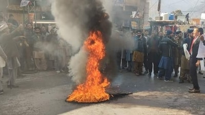 Protests erupt in Pakistan occupied Kashmir (Photo - ANI)