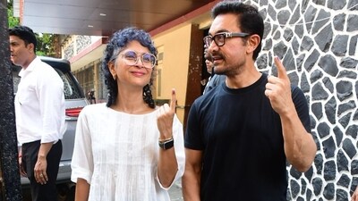 The couple might be divorced but they are on good terms, as evident in these pictures taken at the polling booth. The couple might be divorced but they are on good terms, as evident in these pictures taken at the polling booth.