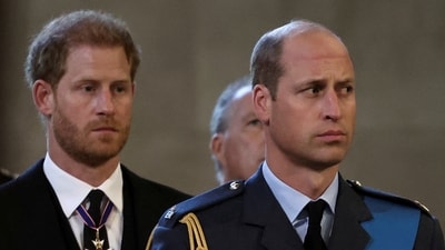 Prince Harry Memoir Spare Leaked: Britain's William, Prince of Wales, and Prince Harry are seen. (Reuters)