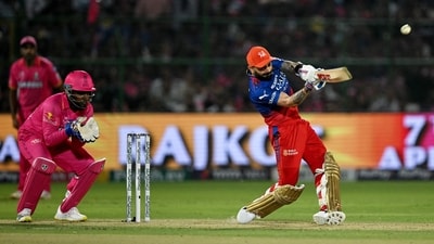 Royal Challengers Bengaluru's Virat Kohli (R) plays a shot. (AFP) Royal Challengers Bengaluru's Virat Kohli (R) plays a shot. (AFP)