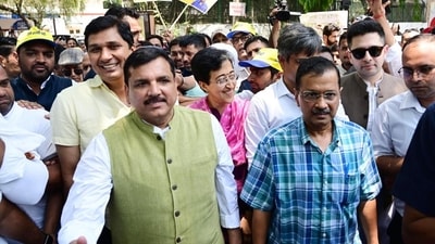 Delhi CM Arvind Kejriwal led a protest march from the AAP office to the BJP headquarters on Sunday. (Vipin Kumar/HT file photo) Delhi CM Arvind Kejriwal led a protest march from the AAP office to the BJP headquarters on Sunday. (Vipin Kumar/HT file photo)