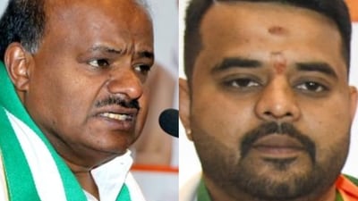 Former Karnataka chief minister HD Kumaraswamy and Hassan MP Prajwal Revanna Former Karnataka chief minister HD Kumaraswamy and Hassan MP Prajwal Revanna