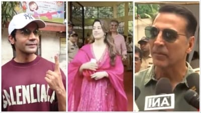 Bollywood stars Akshay Kumar, Farhan Akhtar, Rajkummar Rao and Jahnvi Kapoor were also among the early voters in Mumbai. Bollywood stars Akshay Kumar, Farhan Akhtar, Rajkummar Rao and Jahnvi Kapoor were also among the early voters in Mumbai.