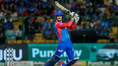 Delhi Capitals' Jake Fraser McGurk plays a shot. (PTI) Delhi Capitals' Jake Fraser McGurk plays a shot. (PTI)