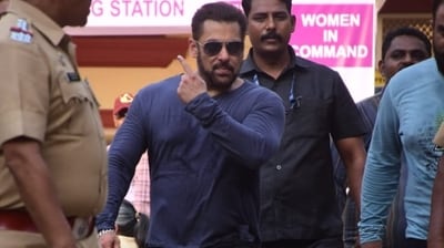 Salman arrived at the polling station flanked by tight security, which included his personal bodyguards. Salman arrived at the polling station flanked by tight security, which included his personal bodyguards.