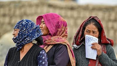 Voters queue up to cast their ballots at a polling station in Ladakh during the fifth phase of voting in the Lok Sabha elections. (AFP)