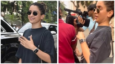 Actor Sanya Malhotra was among the first celebrities to cast her vote in Mumbai on Monday. Actor Sanya Malhotra was among the first celebrities to cast her vote in Mumbai on Monday.