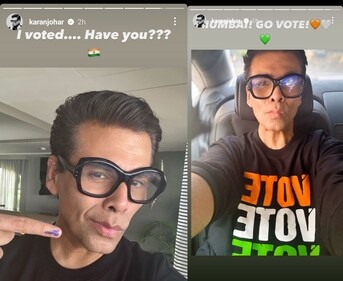 Karan Johar shares selfies after voting Karan Johar shares selfies after voting