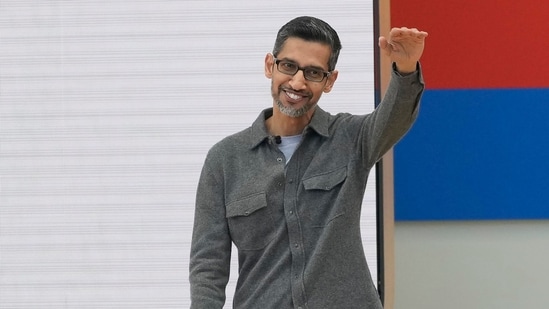 Alphabet CEO Sundar Pichai speaks at a Google I/O event in Mountain View, California. (AP)
