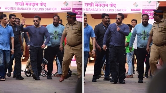 Salman Khan entered the polling station to vote for the Lok Sabha Elections 2024.