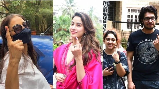 Tabu, Janhvi Kapoor, Ira Khan and Junaid Khan cast their votes.